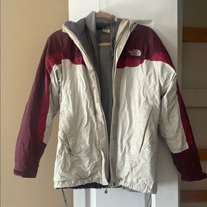 The North Face Burgundy and Gray Jacket